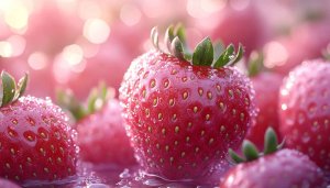 Ripe Strawberries Macro Wallpaper, Fresh Fruit Desktop Background, Food Wallpaper