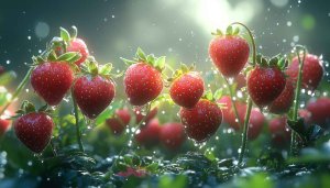 Fresh Strawberries HD Wallpaper, Water Drops, Free Mobile Background