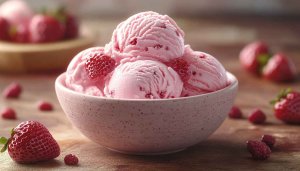 Strawberry Ice Cream 4K Wallpaper - Free Food Desktop Background