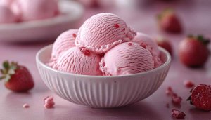 Strawberry Ice Cream 4K Desktop Background - Free Mobile Wallpaper