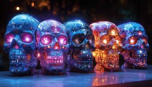 Day of the Dead Sugar Skulls 4K Mobile Wallpaper