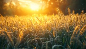 Golden Wheat Field Sunset 4K Desktop Wallpaper, Nature Mobile Background