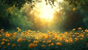 Yellow Flowers Field Wallpaper - Forest Background Mobile and Desktop
