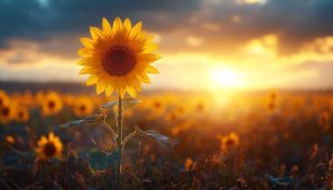 Sunflower Field Sunset Scenery 4K Mobile Background Wallpaper Free