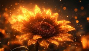 Golden Sunflower Sparkle 4K Desktop Background Free Mobile Wallpaper