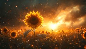 Glowing Sunflower Field 4K Desktop Background - Free Mobile Wallpaper