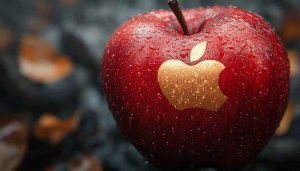 Shiny Red Apple Logo High Resolution Desktop Background Wallpaper