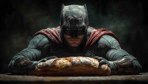 Ben Affleck Batman Holding Loaf Bread HD Superhero Desktop Wallpaper