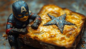 Captain America and Star Toast Superhero 4K Desktop Wallpaper