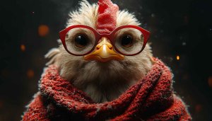 Funny Chicken with Glasses Mobile Background Free Download