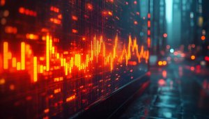Red Stock Market Data Stream 4K Desktop Mobile Background