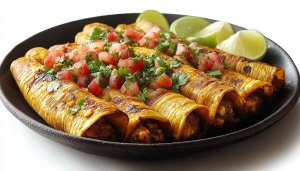 Delicious Taquitos on Plate Food Photography Mobile Wallpaper