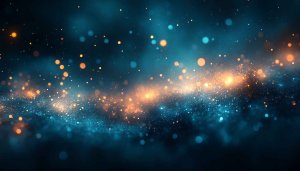 Abstract Glittering Particles 4K Desktop Background Dark Blue and Orange