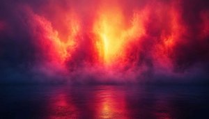 Fiery Red Landscape Wallpaper, 4K Desktop Background No Sign-Up