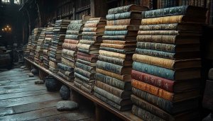 Old Library Books Aesthetic Wallpaper for Desktop Background 4K
