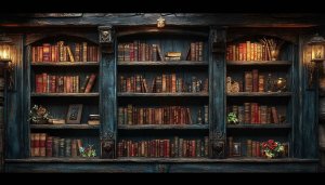 Antique Library Bookshelf Wallpaper 4K Desktop Background Free