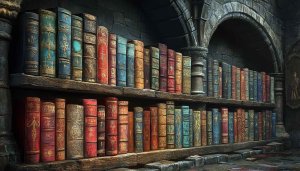 Old Books Library Wallpaper, Vintage Book Aesthetic, Home Library Decor