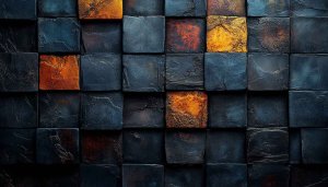 Textured Block 4K Desktop Wallpaper, Dark Moody Aesthetic Background