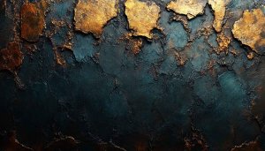 Abstract Gold and Dark Blue Grunge Texture 4K Desktop Wallpaper