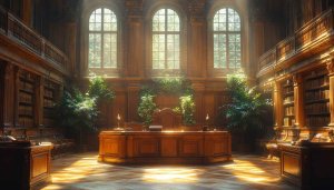 Historical Library Interior 4K Desktop Background Wallpaper for Free