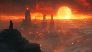 Fiery Skyline Cityscape 4K Desktop Background Wallpaper