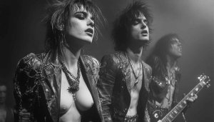 Black and White Rock Band Performance Mobile and Desktop Wallpaper