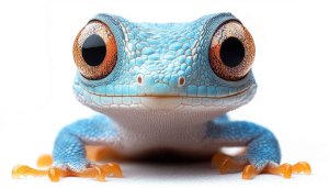 Cute Blue Frog with Big Eyes - Free Mobile Wallpaper