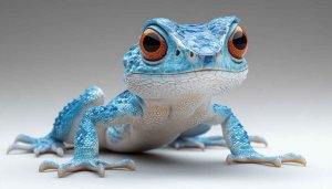 Blue Frog Wallpaper, Cute Amphibian Eyes, 4K Desktop Background