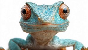 Chameleon Close-Up Wallpaper: Blue Lizard Animal 4K Desktop Background