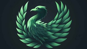 Green Phoenix Bird Illustration Wallpaper, Fantasy Art Mobile Background