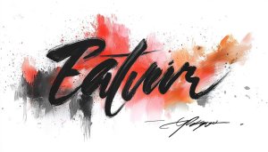 Abstract Lettering Art Background, Mobile Wallpaper, Artistic Red Black Strokes