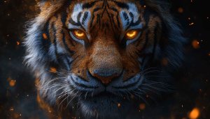 Fiery Tiger Eyes 4K Desktop Background Mobile Wallpaper Free