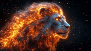Burning Lion Wallpaper - 4K Animal Background for Desktop Mobile