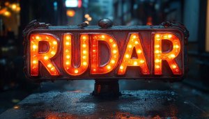 RUDAR Sign Neon Glowing Light 4K Desktop Background Wallpaper