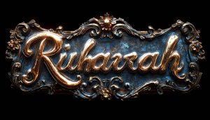 Ruharrah Metallic Logo Design Golden 4K Desktop Background Wallpaper