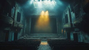 Abandoned Theater Stage 4K Desktop Background Ruin Mobile Wallpaper