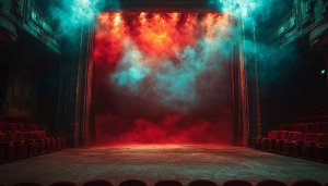 Theater Stage with Dramatic Lighting Mobile Background 4K Wallpaper