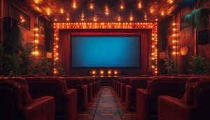 Vintage Movie Theater Interior Wallpaper 4K Desktop Background