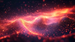 Red Particle Wave 4K Desktop Background, Mobile Wallpaper Free