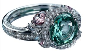 Luxury Ring Wallpaper: Diamond Emerald Jewelry Mobile Background Free