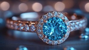 Aquamarine Diamond Ring 4K Desktop Background Free Mobile Wallpaper
