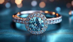 Blue Diamond Ring Wallpaper, Jewelry Background for Desktop and Mobile