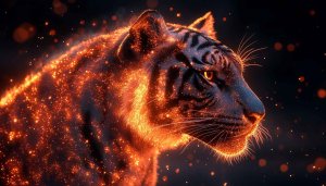 Fiery Tiger 4K Wallpaper for Desktop Background, Mobile Background