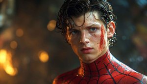 Tom Holland's Spider-Man Portrait Free Mobile and Desktop Wallpaper