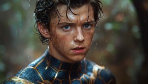 Tom Holland Spiderman Under Rain Mobile Wallpaper 4K Background