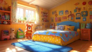 Inside Out 2 Wallpaper 4K Desktop Childhood Bedroom Background