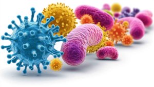 Virus and Bacteria Artistic Render Mobile Background Wallpaper