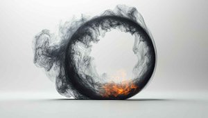 Dramatic Smoke Ring Wallpaper - Fire and Smoke 4K Background