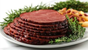 Delicious Sliced Ham 4K Desktop Background Free Food Wallpaper