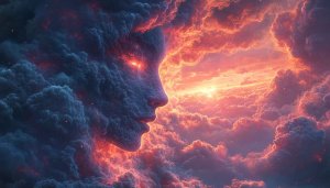 Cloud Face Wallpaper: Dreamy Aesthetic 4K Desktop Background